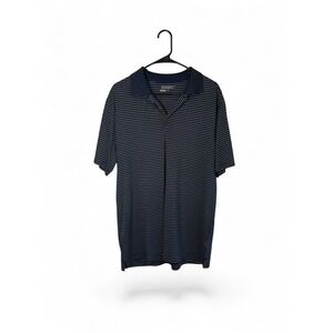 NIKE GOLF Tour Performance Dri-Fit Polo Mens Large Blue w/ White Stripes